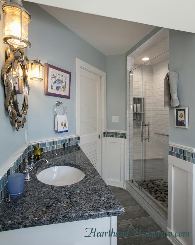 Blue Pearl Granite with White Oval Undermount Sink